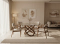 Sculptural Dining Table with SOLID Wood Chairs